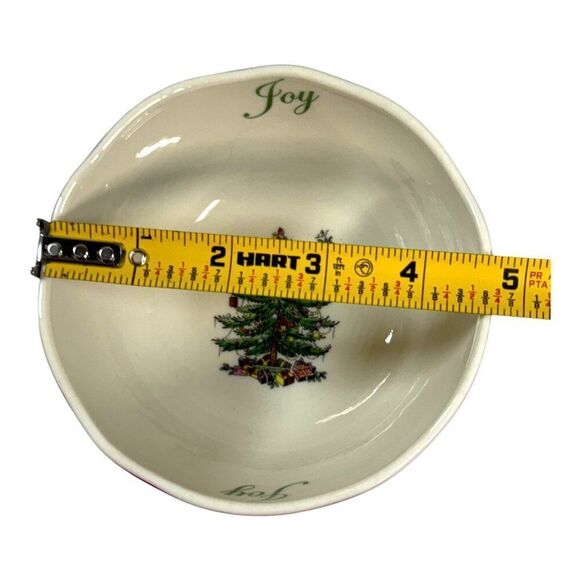 Spode Christmas Tree Bowls Set Of 2 Joy 5” & Peace 6” Ceramic Holiday Decor NEW - Picture 6 of 11